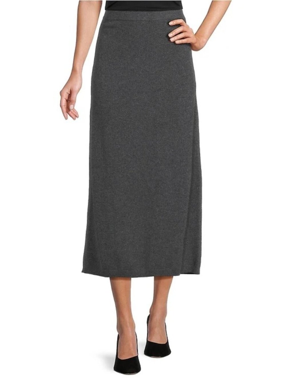 NWT Antonio Melani Heather Grey Connie Cashmere Pull-On Coordinating Midi Skirt